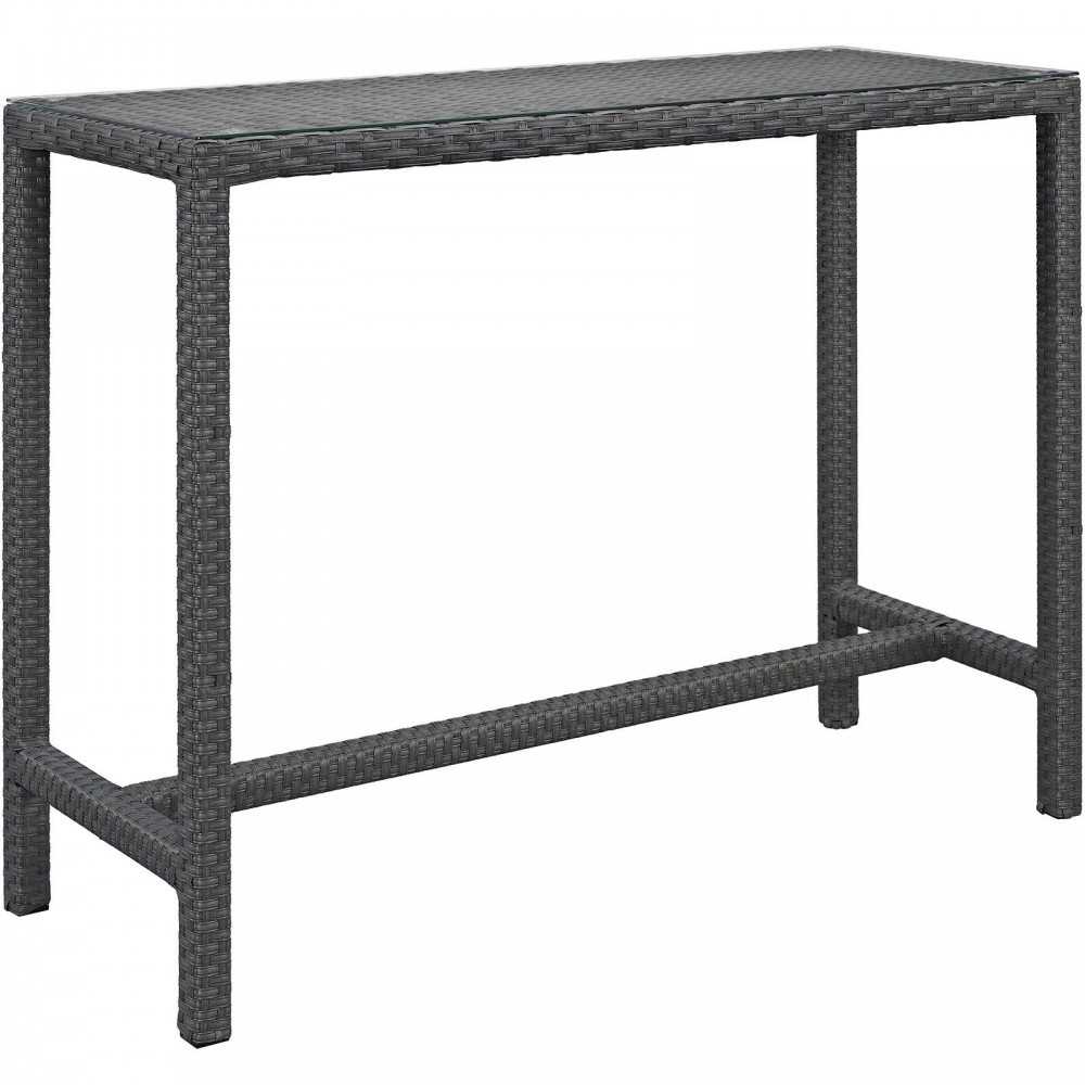 Sojourn 5 Piece Outdoor Patio Sunbrella Pub Set, Canvas Gray, EEI-1968-CHC-GRY-SET