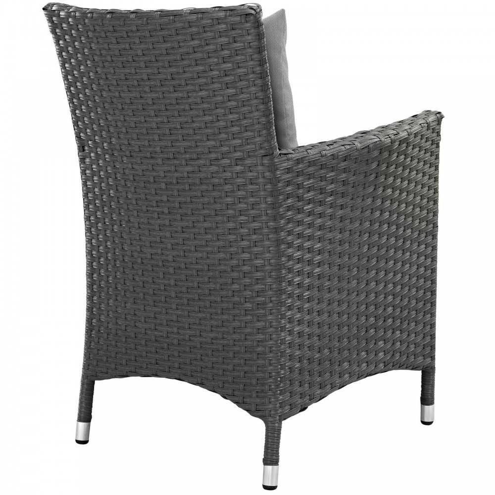 Sojourn Dining Outdoor Patio Sunbrella Armchair, Canvas Gray