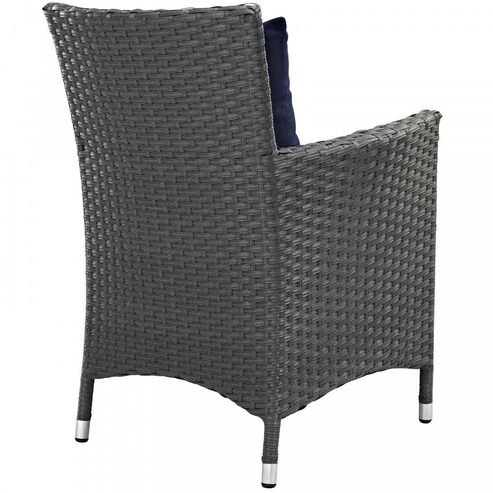 Sojourn Dining Outdoor Patio Sunbrella Armchair, Canvas Navy