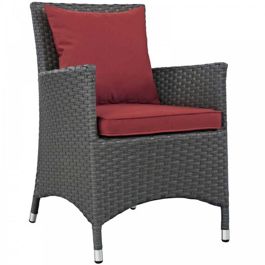Sojourn Dining Outdoor Patio Sunbrella Armchair, Canvas Red
