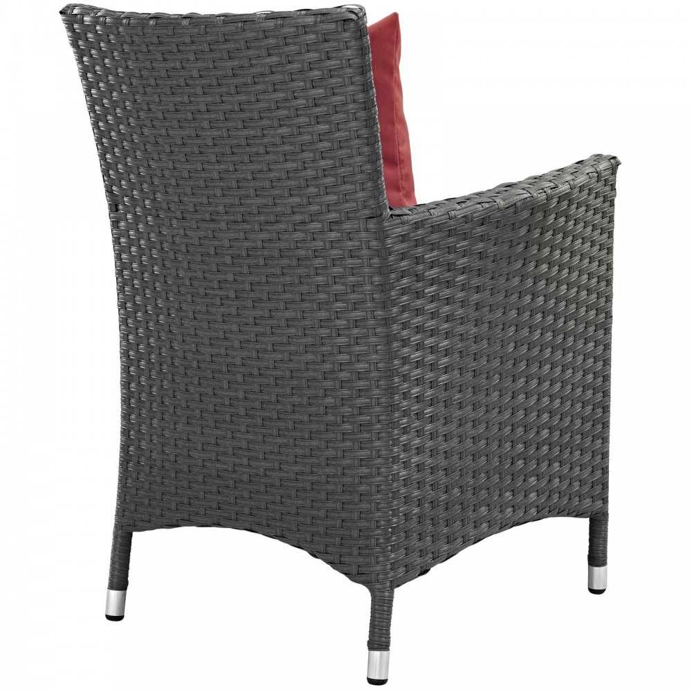 Sojourn Dining Outdoor Patio Sunbrella Armchair, Canvas Red