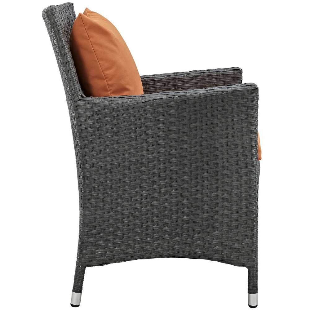 Sojourn Dining Outdoor Patio Sunbrella Armchair, Canvas Tuscan