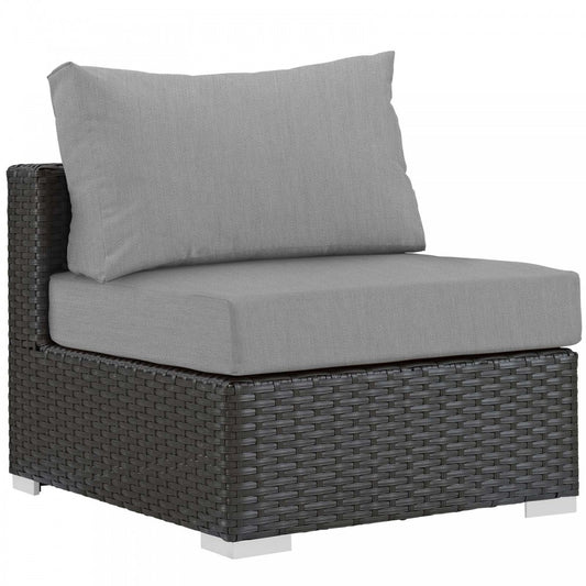 Sojourn Outdoor Patio Fabric Sunbrella Armless, Canvas Gray