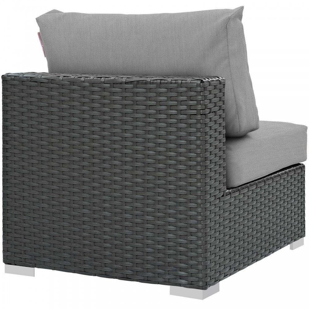Sojourn Outdoor Patio Fabric Sunbrella Armless, Canvas Gray