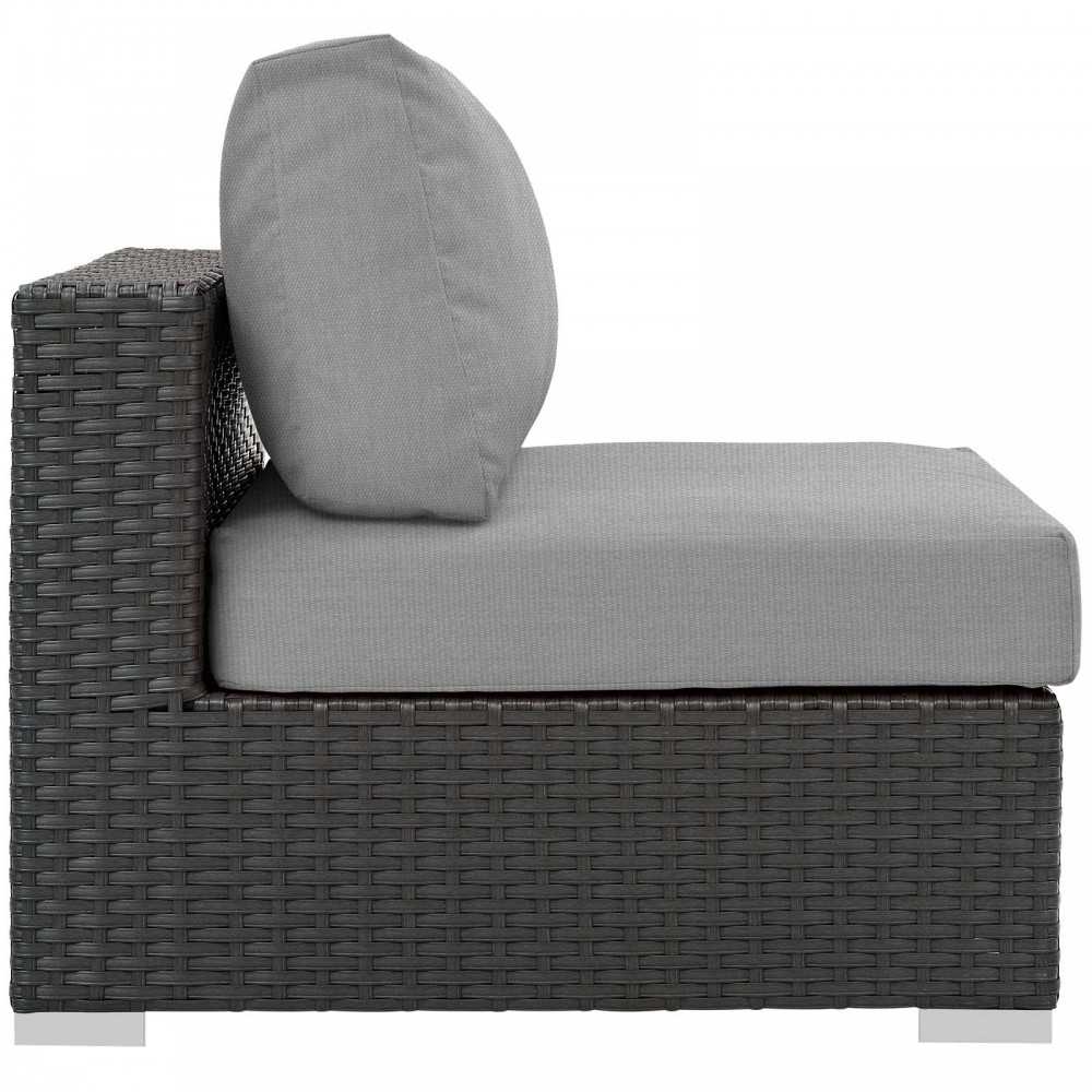 Sojourn Outdoor Patio Fabric Sunbrella Armless, Canvas Gray