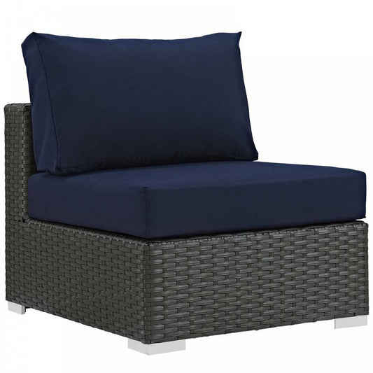 Sojourn Outdoor Patio Fabric Sunbrella Armless, Canvas Navy