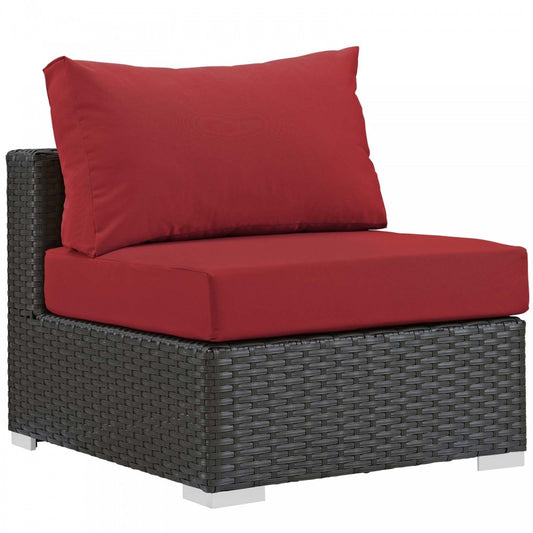 Sojourn Outdoor Patio Fabric Sunbrella Armless, Canvas Red