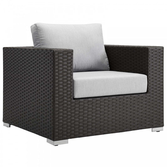 Sojourn Outdoor Patio Sunbrella Armchair, Canvas Gray