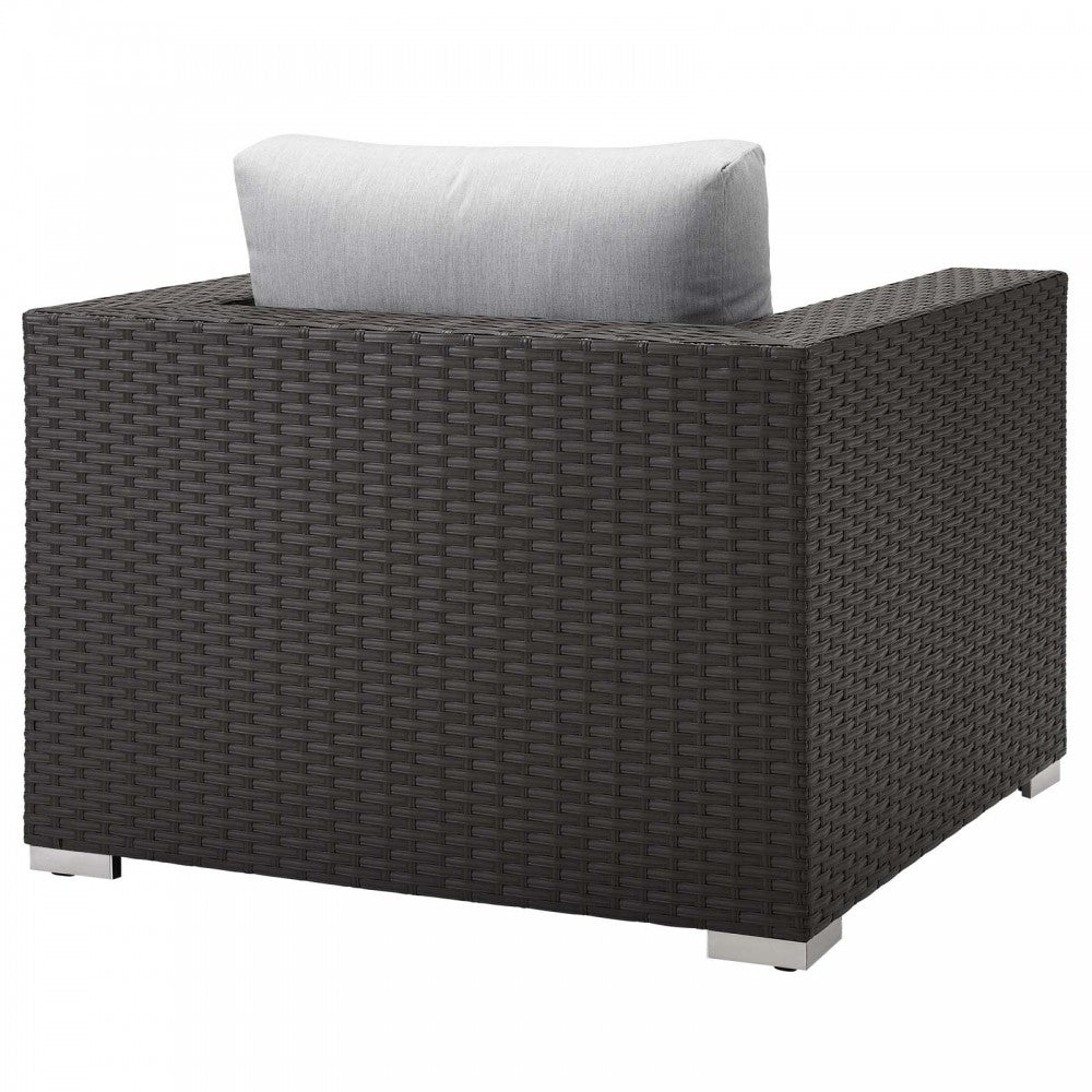 Sojourn Outdoor Patio Sunbrella Armchair, Canvas Gray