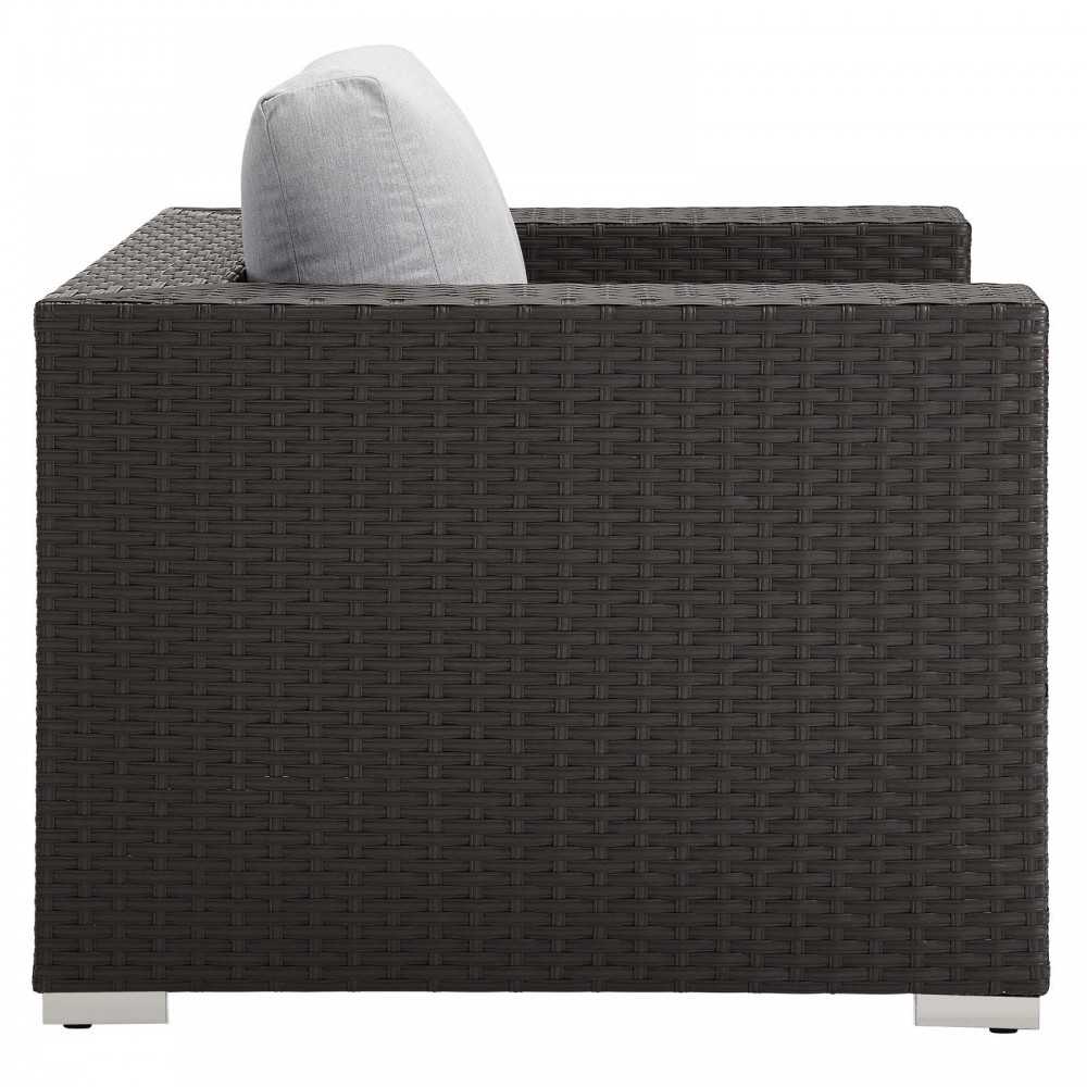 Sojourn Outdoor Patio Sunbrella Armchair, Canvas Gray