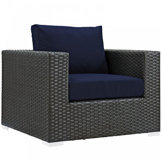 Sojourn Outdoor Patio Sunbrella Armchair, Canvas Navy