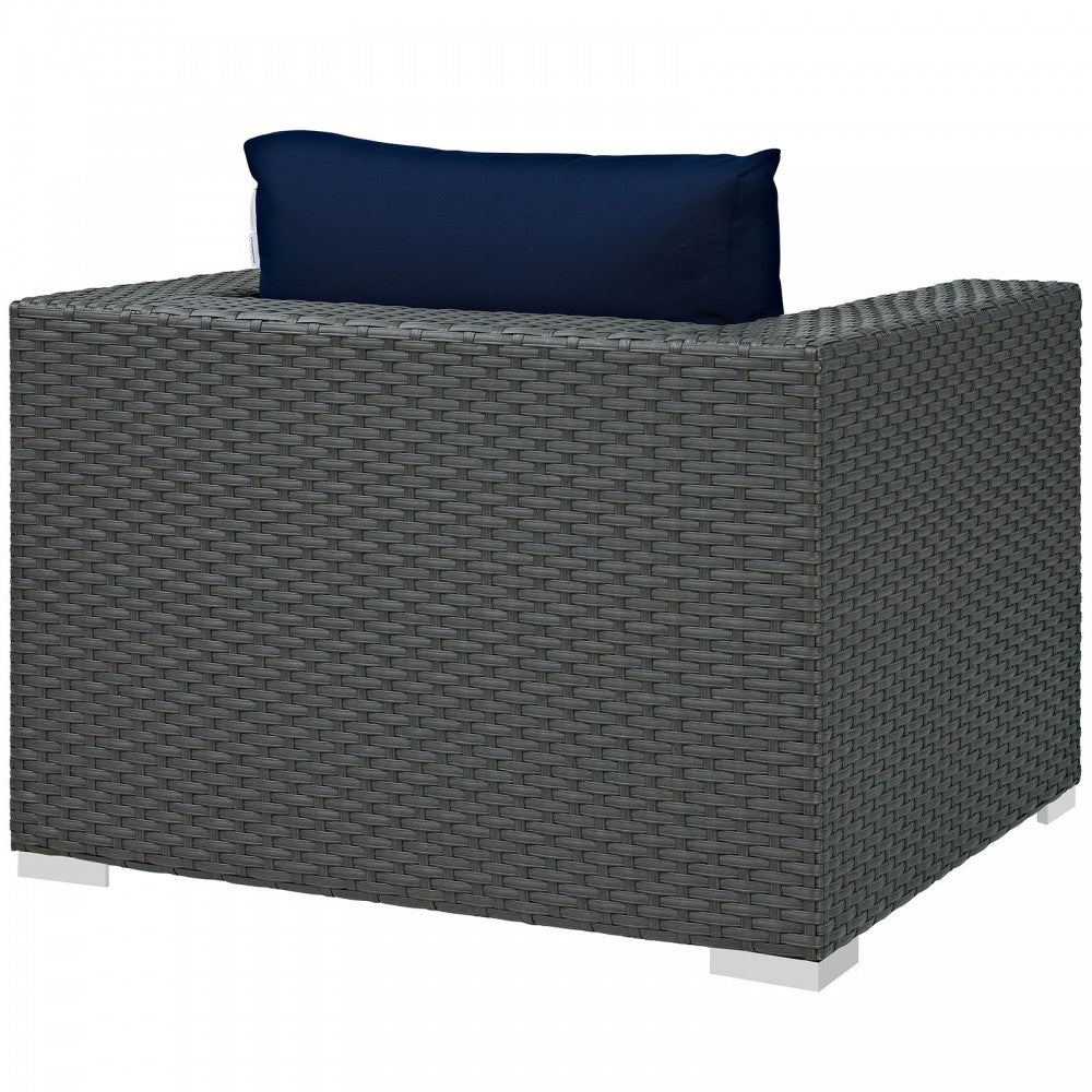 Sojourn Outdoor Patio Sunbrella Armchair, Canvas Navy
