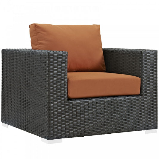 Sojourn Outdoor Patio Sunbrella Armchair, Canvas Tuscan