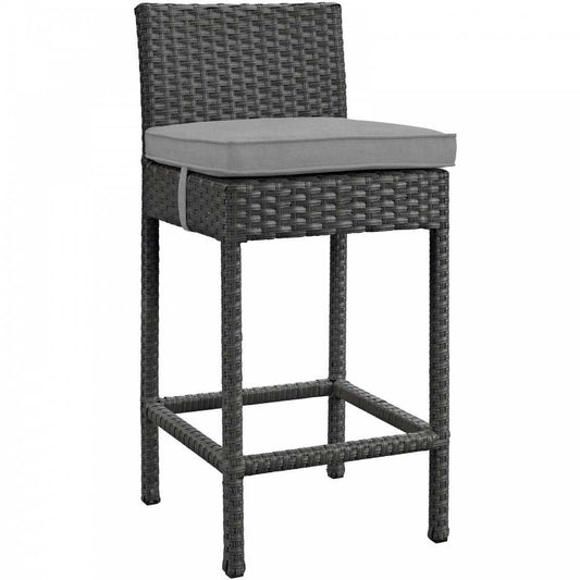 Sojourn Outdoor Patio Sunbrella Bar Stool, Canvas Gray