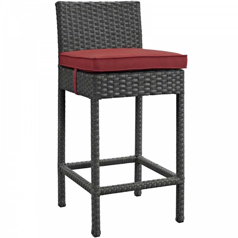 Sojourn Outdoor Patio Sunbrella Bar Stool, Canvas Red