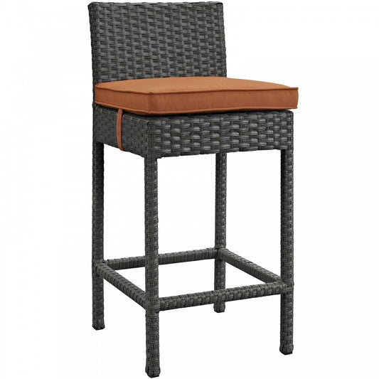 Sojourn Outdoor Patio Sunbrella Bar Stool, Canvas Tuscan