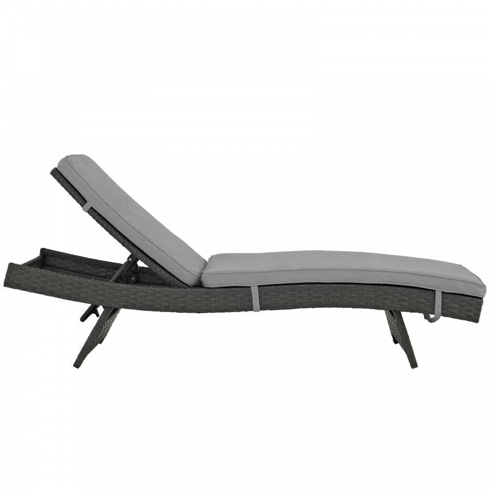 Sojourn Outdoor Patio Sunbrella Chaise, Canvas Gray