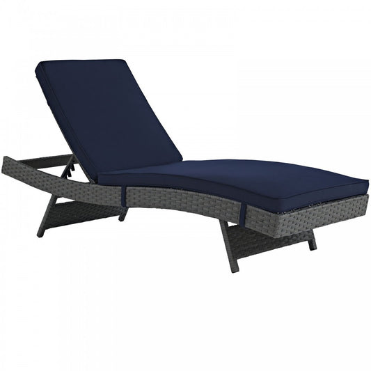 Sojourn Outdoor Patio Sunbrella Chaise, Canvas Navy