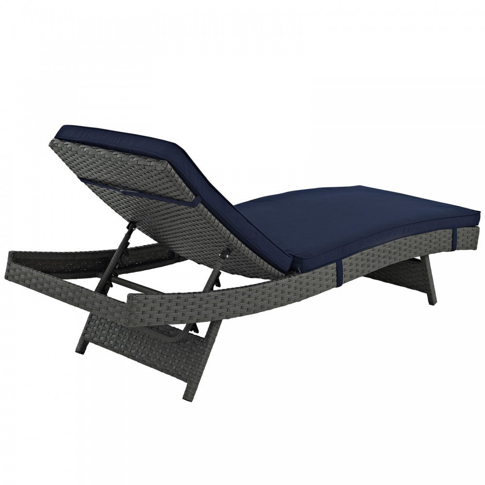 Sojourn Outdoor Patio Sunbrella Chaise, Canvas Navy