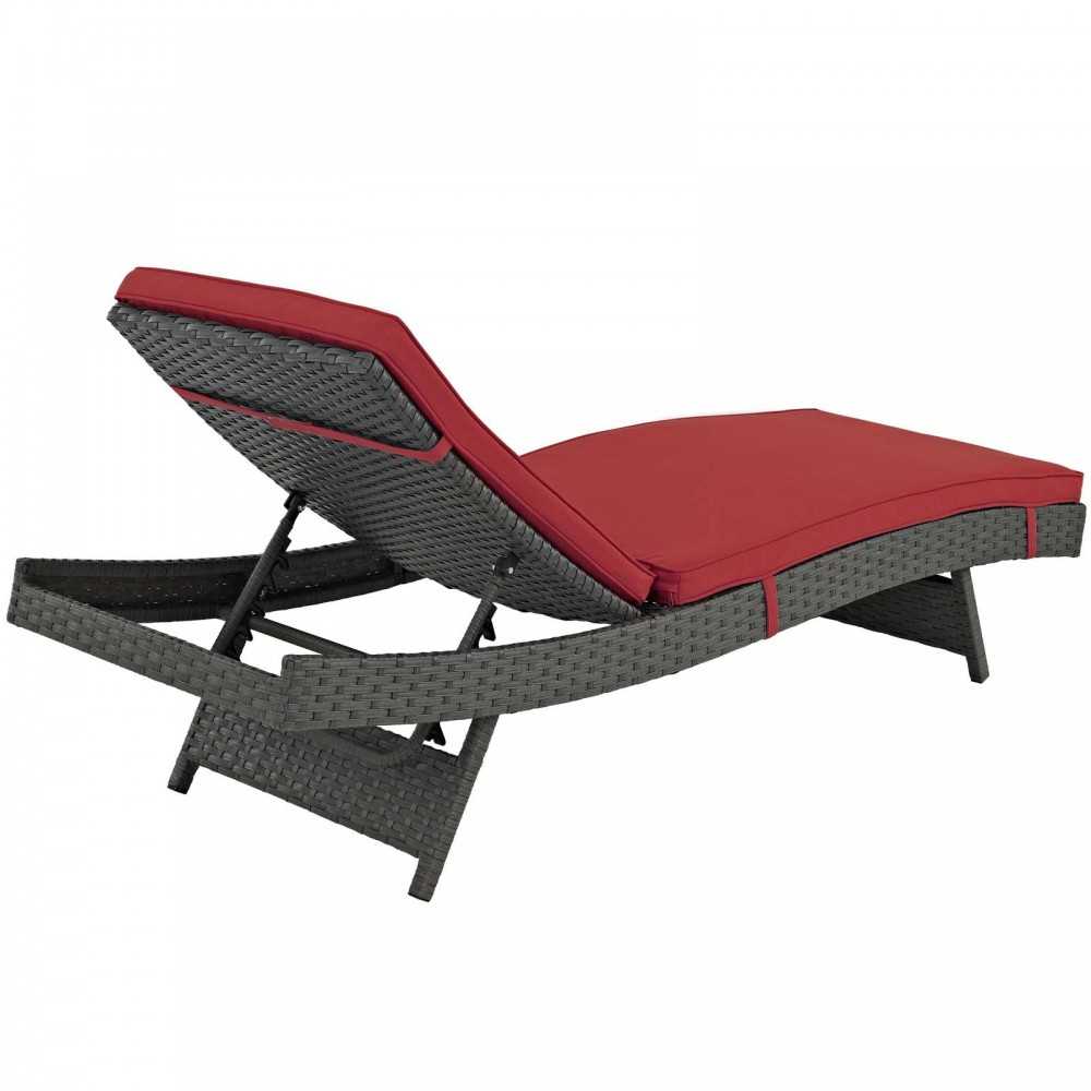 Sojourn Outdoor Patio Sunbrella Chaise, Canvas Red
