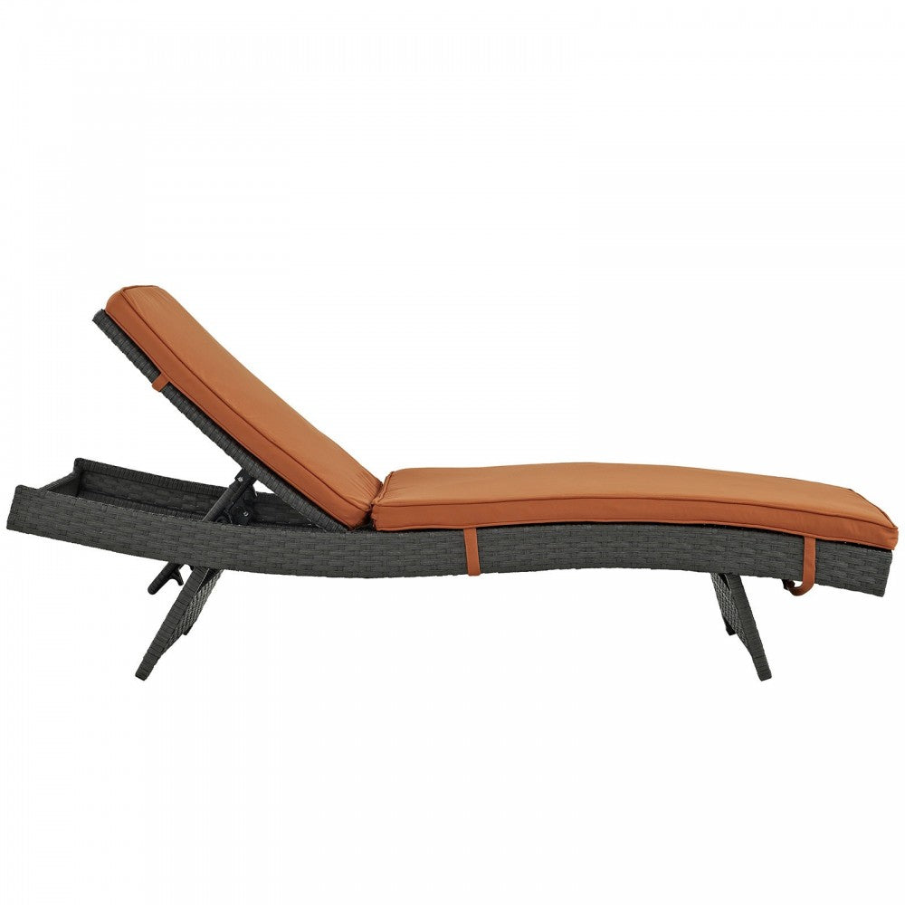 Sojourn Outdoor Patio Sunbrella Chaise, Canvas Tuscan