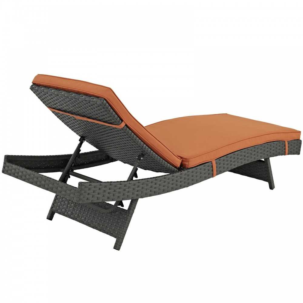 Sojourn Outdoor Patio Sunbrella Chaise, Canvas Tuscan
