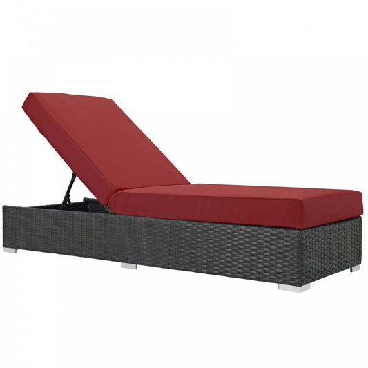 Sojourn Outdoor Patio Sunbrella Chaise Lounge, Canvas Red