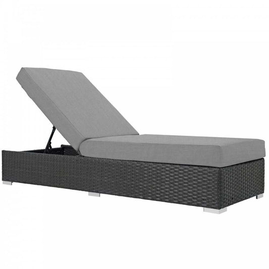 Sojourn Outdoor Patio Sunbrella Chaise Lounge, Canvas Gray
