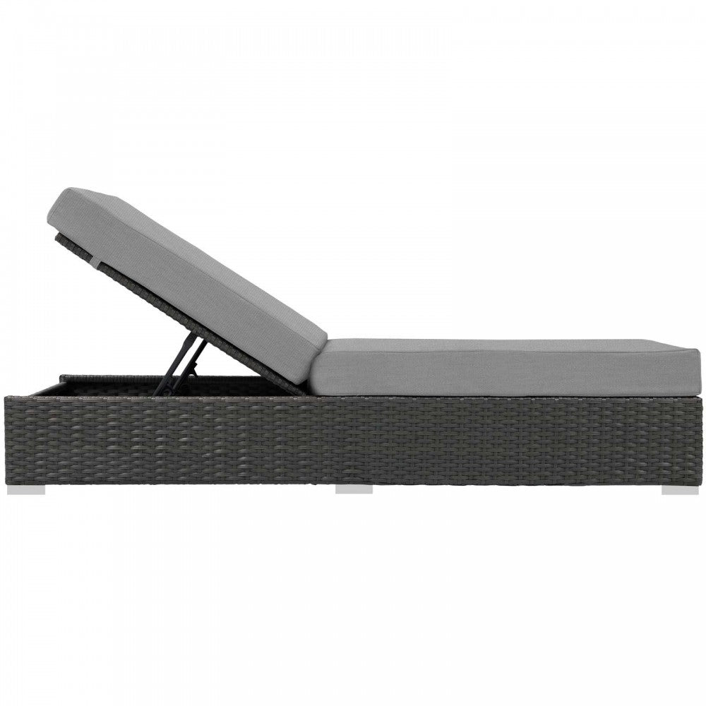 Sojourn Outdoor Patio Sunbrella Chaise Lounge, Canvas Gray