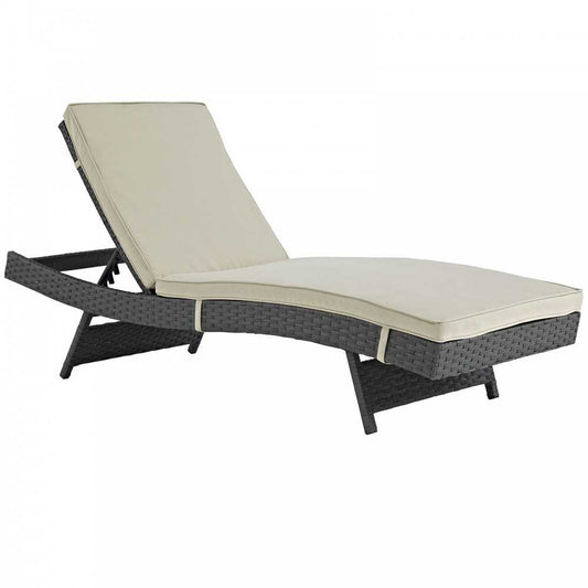 Sojourn Outdoor Patio Sunbrella Chaise, Antique Canvas Beige