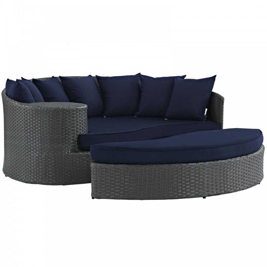Sojourn Outdoor Patio Sunbrella Daybed, Canvas Navy, EEI-1982-CHC-NAV