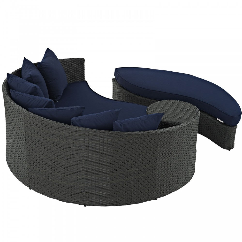 Sojourn Outdoor Patio Sunbrella Daybed, Canvas Navy, EEI-1982-CHC-NAV