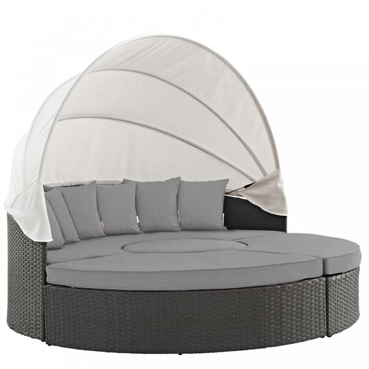 Sojourn Outdoor Patio Sunbrella Daybed, Canvas Gray, EEI-1986-CHC-GRY