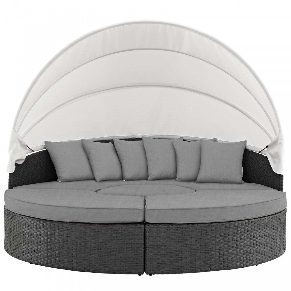 Sojourn Outdoor Patio Sunbrella Daybed, Canvas Gray, EEI-1986-CHC-GRY