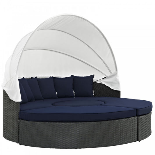 Sojourn Outdoor Patio Sunbrella Daybed, Canvas Navy, EEI-1986-CHC-NAV-SET