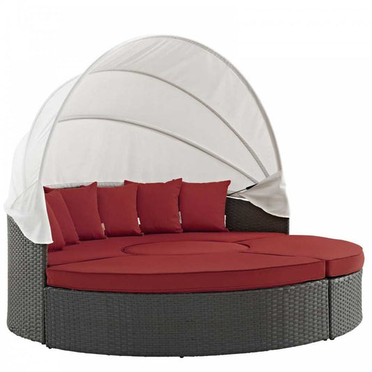 Sojourn Outdoor Patio Sunbrella Daybed, Canvas Red, EEI-1986-CHC-RED