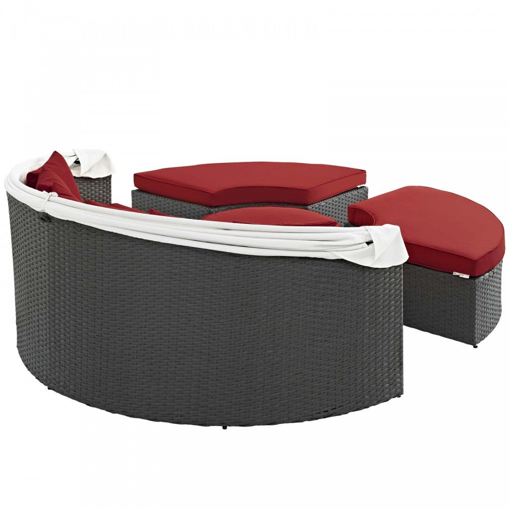 Sojourn Outdoor Patio Sunbrella Daybed, Canvas Red, EEI-1986-CHC-RED