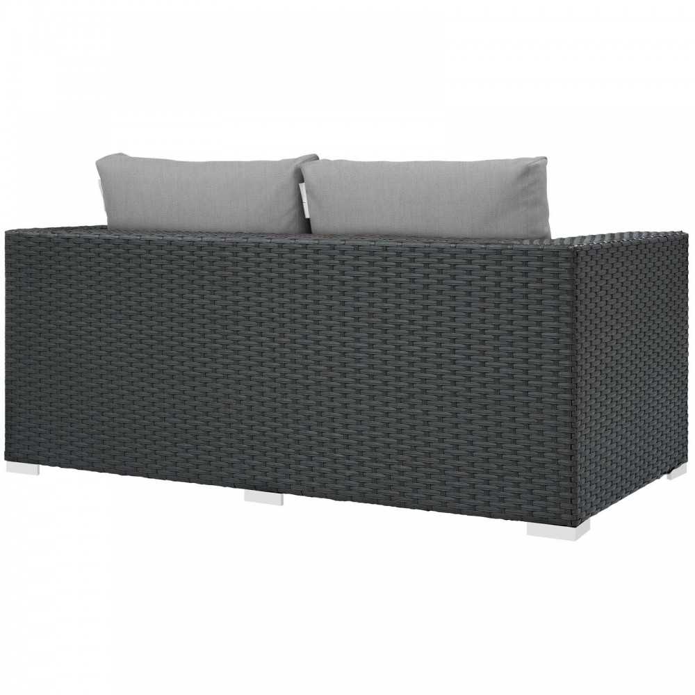 Sojourn Outdoor Patio Sunbrella Loveseat, Canvas Gray