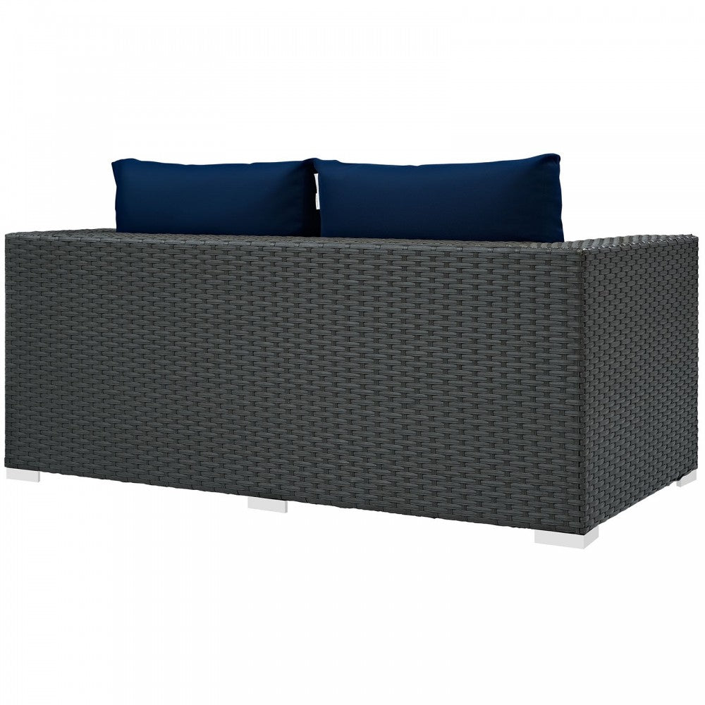 Sojourn Outdoor Patio Sunbrella Loveseat, Canvas Navy