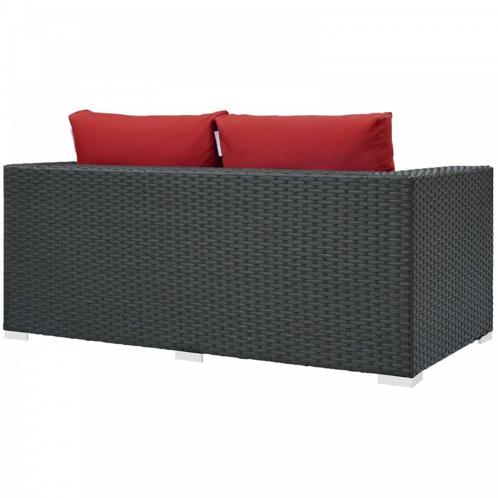 Sojourn Outdoor Patio Sunbrella Loveseat, Canvas Red