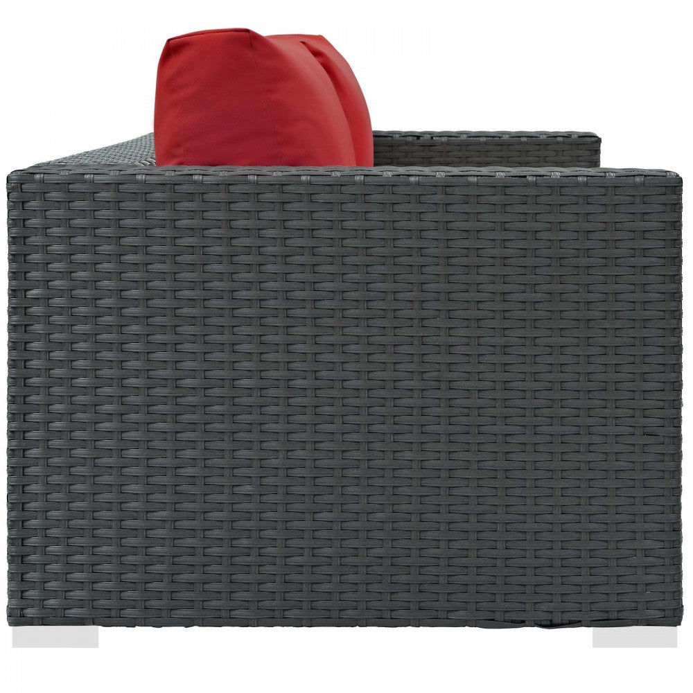 Sojourn Outdoor Patio Sunbrella Loveseat, Canvas Red