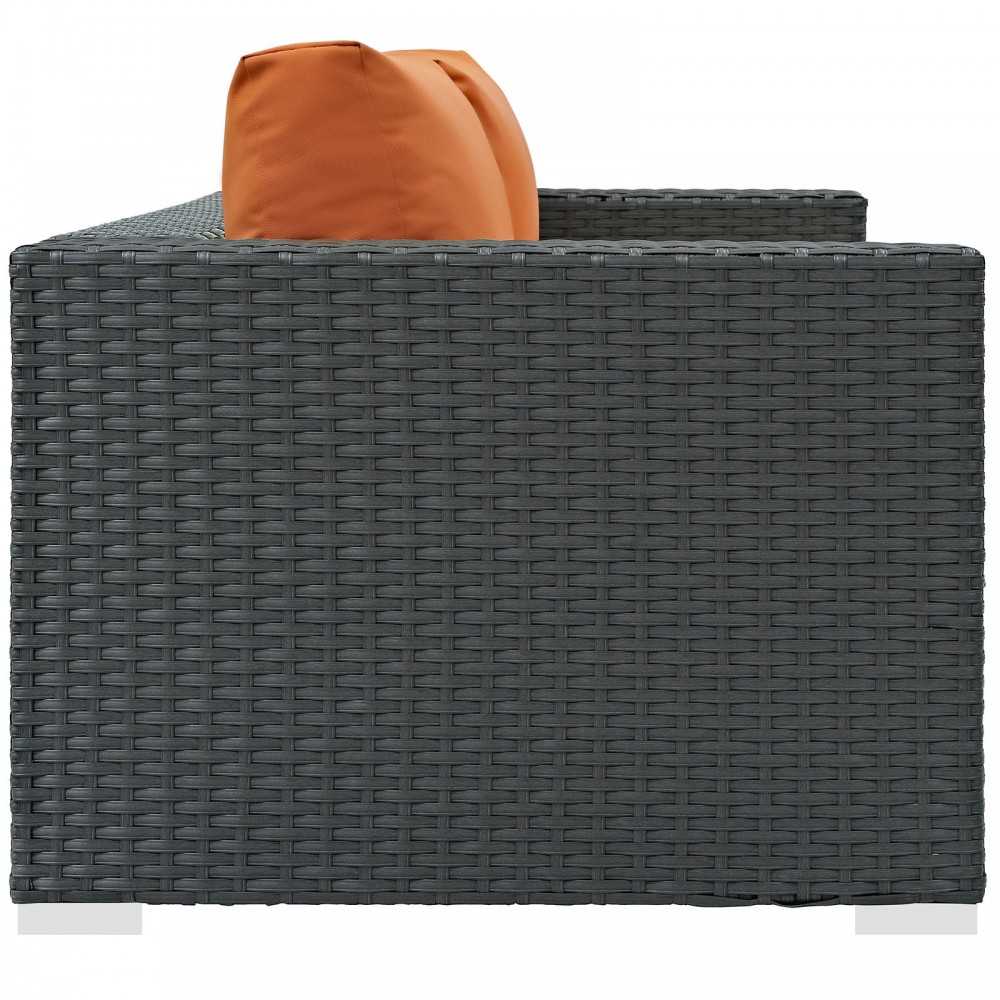 Sojourn Outdoor Patio Sunbrella Loveseat, Canvas Tuscan