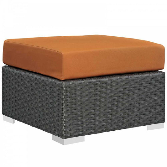 Sojourn Outdoor Patio Sunbrella Ottoman, Canvas Tuscan