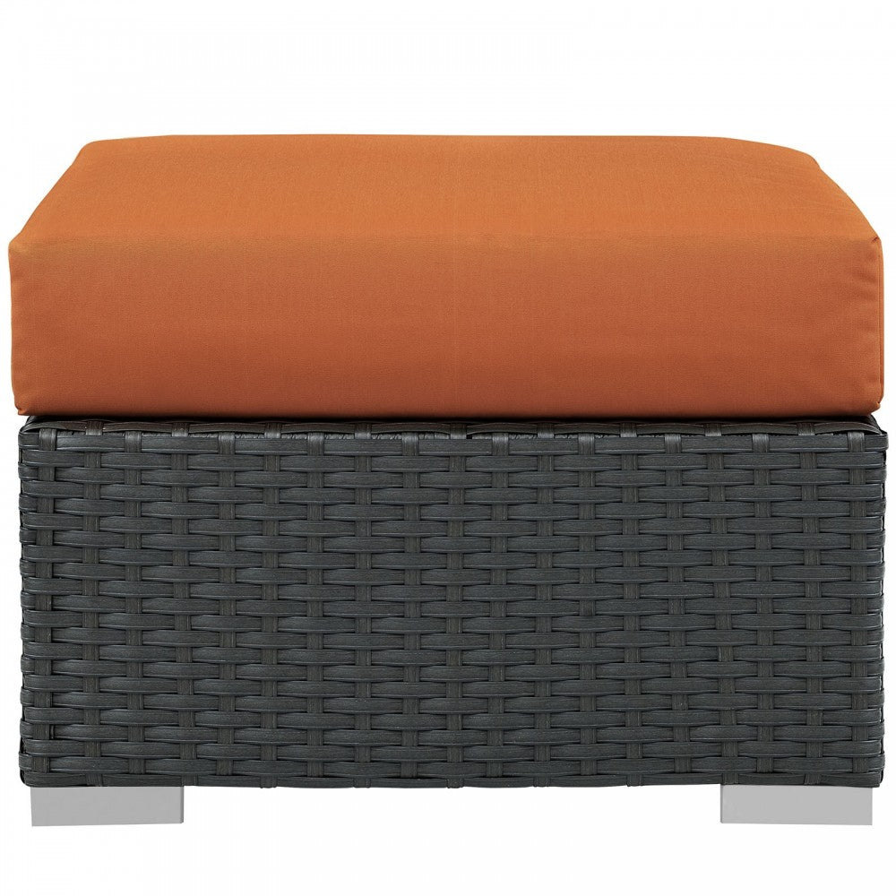 Sojourn Outdoor Patio Sunbrella Ottoman, Canvas Tuscan