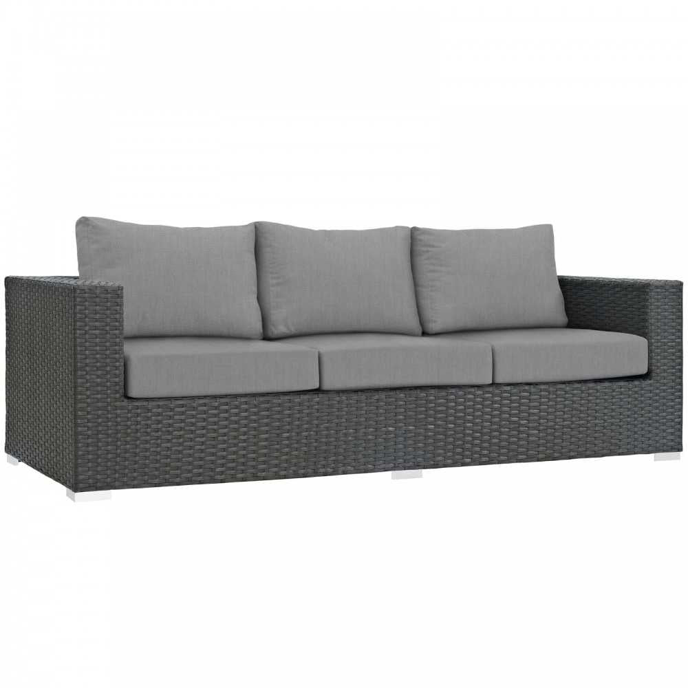 Sojourn Outdoor Patio Sunbrella Sofa, Canvas Gray
