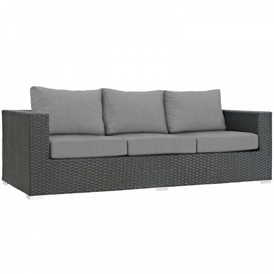 Sojourn Outdoor Patio Sunbrella Sofa, Canvas Gray