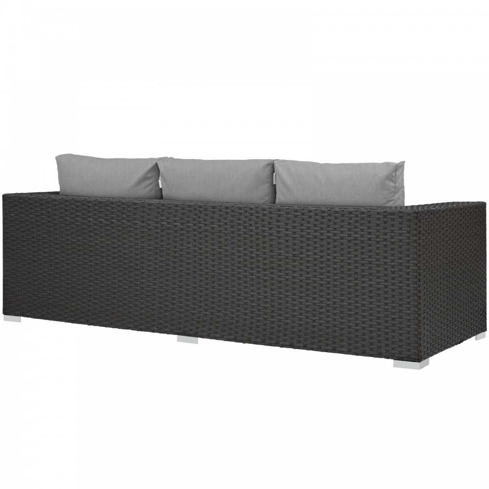 Sojourn Outdoor Patio Sunbrella Sofa, Canvas Gray