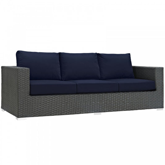 Sojourn Outdoor Patio Sunbrella Sofa, Canvas Navy