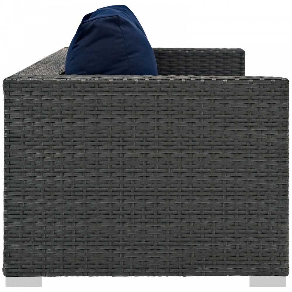 Sojourn Outdoor Patio Sunbrella Sofa, Canvas Navy