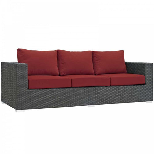 Sojourn Outdoor Patio Sunbrella Sofa, Canvas Red